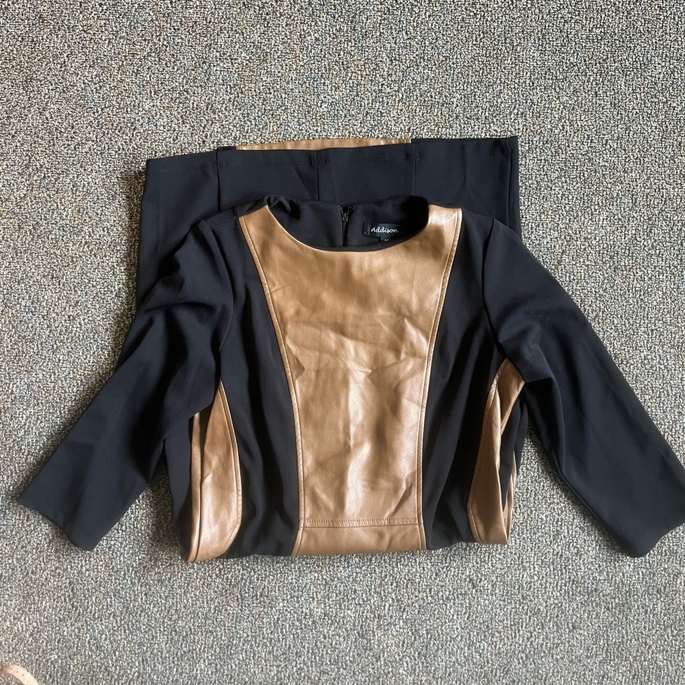 Faux Leather Dress